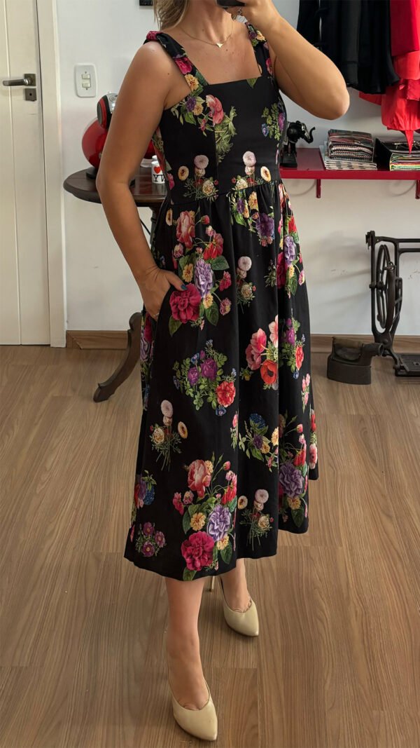 Molde Vestido Alça Laço e Lastex nas Costas Feminino Regular
