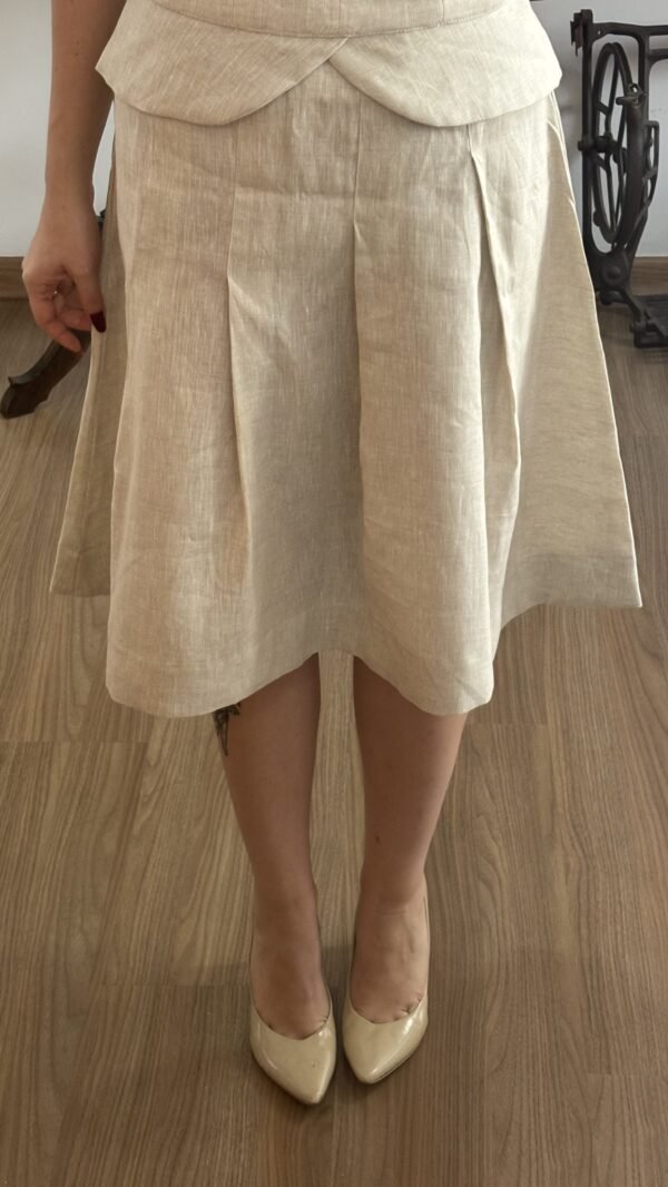 Molde Saia com Pregas Midi Feminino Regular