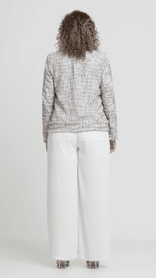 Molde Blazer Tweed sem Lapela Feminino Regular - Image 3