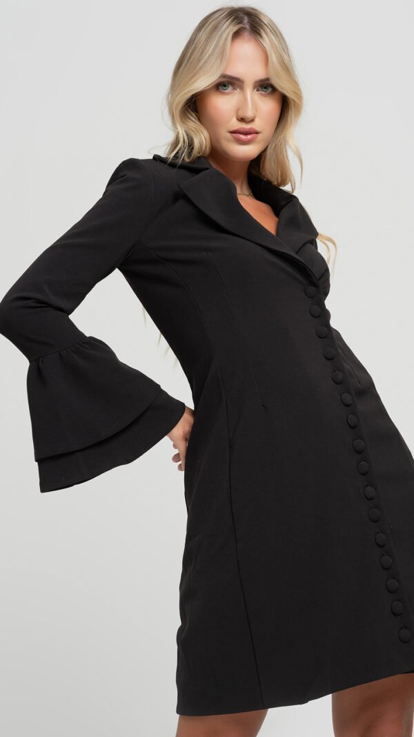 Molde Blazer Dress Manga de Sino Feminino Slim - Image 2