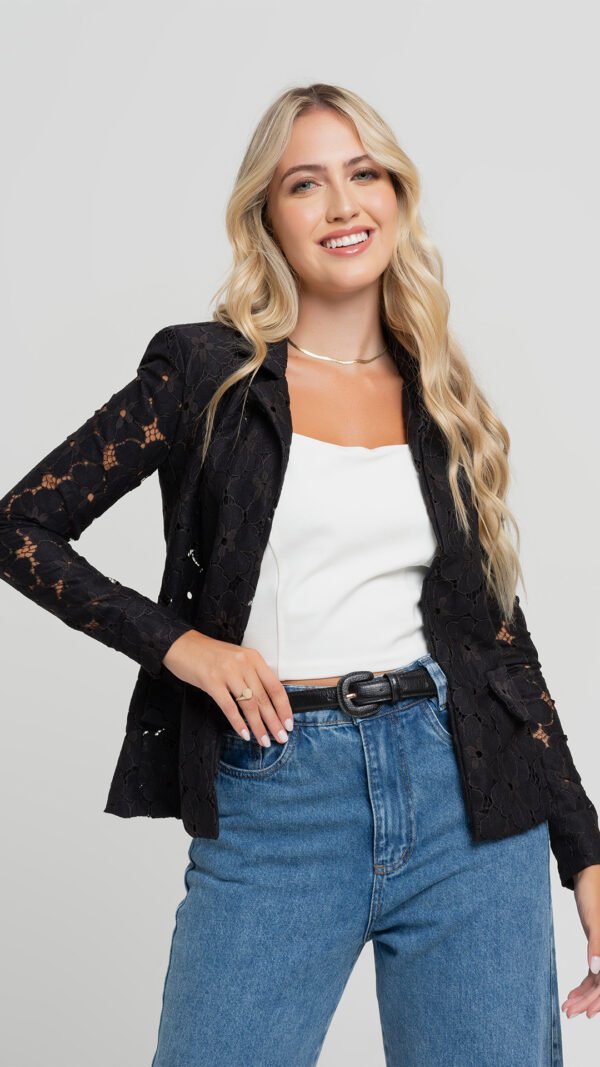 Molde Blazer de Renda Feminino Slim - Image 4