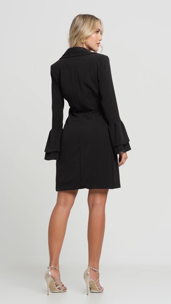 Molde Blazer Dress Manga de Sino Feminino Slim - Image 5